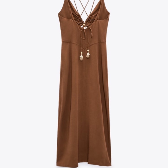 Zara RUSTIC SLIP DRESS - Picture 8 of 12